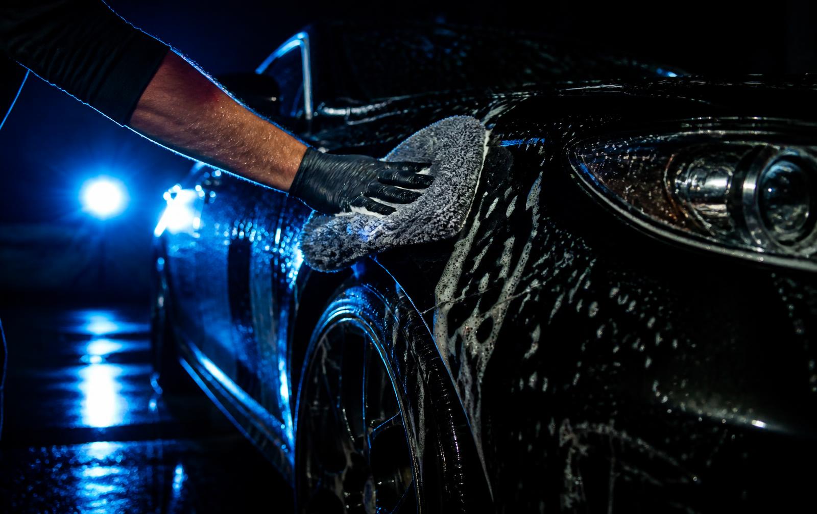Black car exterior detail